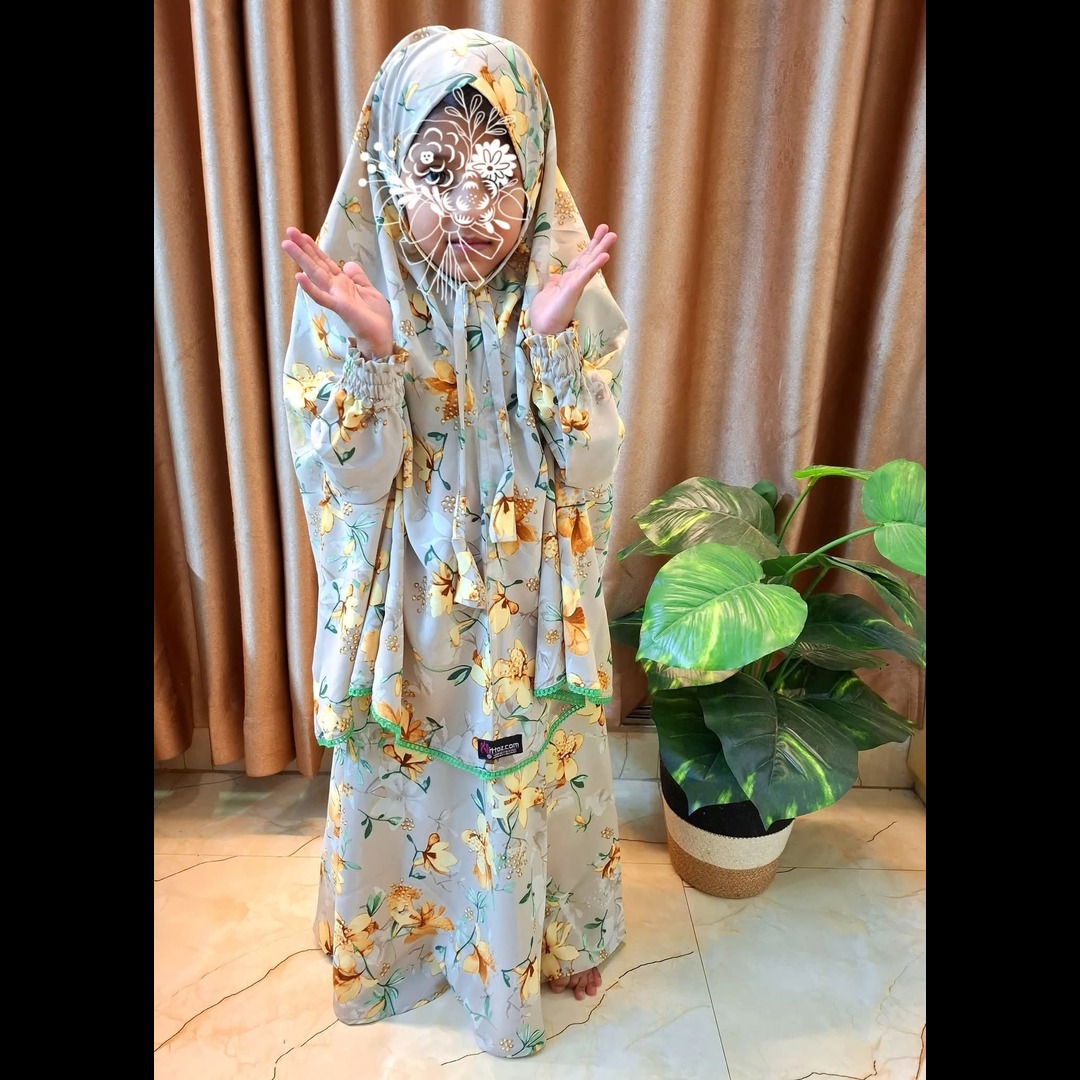 Premium Kids Cherry Khimar Set (Perfect for 3–4 Years Old)