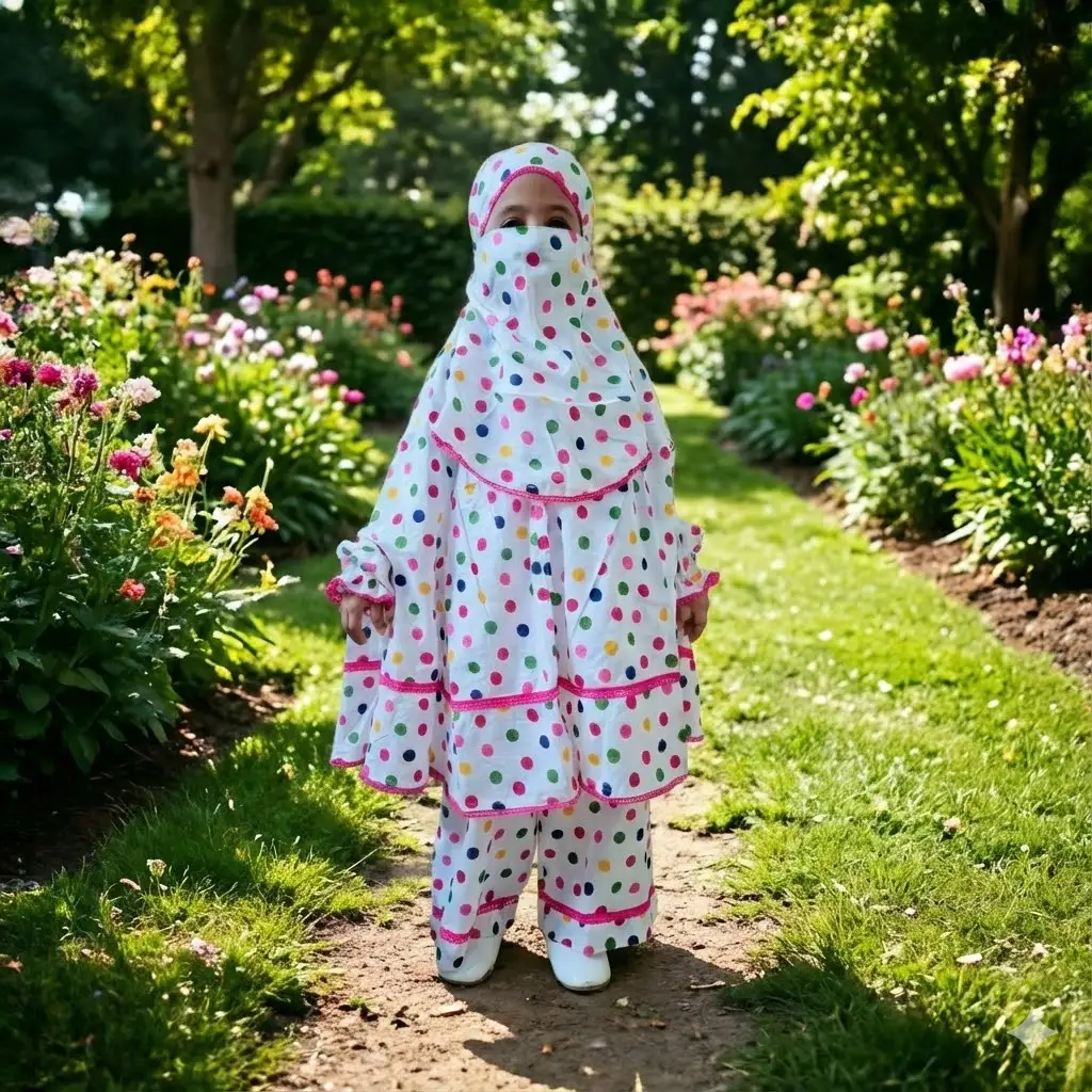 Kids Cotton Khimar Set KCK112